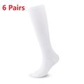 6 Pairs Athletic Compression Sports Socks Long Men's Women's Socks Breathable Comfortable Non-slipping Quick Dry Gym Workout Basketball Running Active Training Jogging Sports Nylon Black White Grey