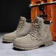 Men's Boots Platform Boots Work Boots Walking Casual Daily Leather Comfortable Booties / Ankle Boots Lace-up Beige / White Black Yellow Spring Fall