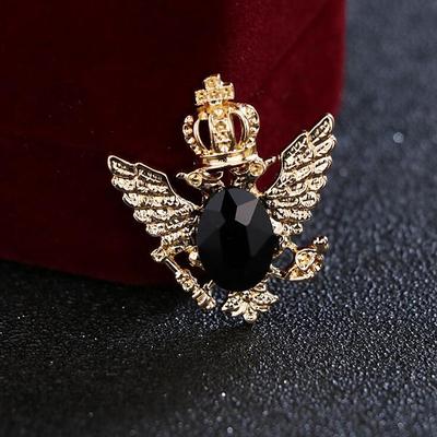 Men's Cubic Zirconia Brooches Retro Stylish Elegant Fashion British Brooch Jewelry Blue Black For Wedding Holiday