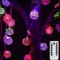 LED String Lights Remote Control 3M 20LEDs Wrought Iron Hollow String Light Waterproof Battery Box or USB Operation Ball Fairy Lights Christmas Wedding Party Garden Holiday Decoration
