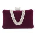 luxury evening bag womens clutch diamonds suede handbag shoulder for wedding purse bridal prom party banquet (red)