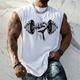 Dumbbell Fist Mens Graphic Shirt Prints Hand White Gray Tee Casual Style Cotton Blend Sports Cap Sleeve Comfortable Outdoor Street Dumbbells Sleeveless Gym Holding Fitness