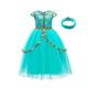 Princess Jasmine Cosplay Costume Outfits Girls' Movie Cosplay Cute Green Top Pants Halloween Children's Day New Year Polyester World Book Day Costumes