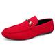Men's Loafers Slip-Ons Comfort Shoes Walking Vintage Casual Outdoor Daily Leather Warm Height Increasing Comfortable Lace-up Black Red Winter