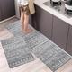 Boho Style Kitchen Mat Kitchen Rug Set of 2 Pcs,Perfect for Kitchen, Bathroom, Living Room, Soft, Absorbent Microfiber Material, Non-Slip, Easy Clean Machine Washable Floor Runner