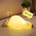 Lazy Bear LED Night Light Silicone Dimmable USB Rechargeable Lamps For Kid Baby Gift Cartoon Cute Animal Night Lamp Touch