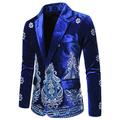 Men's Velvet Sequins Paisley Blazer Fall Wedding Blazer Party Casual Sparkly Blazer Jacket Silm Fit Print Black Wine Royal Blue 2024