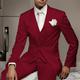 Black White Satin Men's Prom Suits Wedding Party Silk Red Suits Solid Colored 3 Piece Tailored Fit Single Breasted One-button 2024