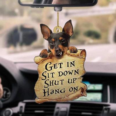 Cute Dog Ornament Lovely Acrylic Animal Car Hanger Car Decor Two Sided Ornament