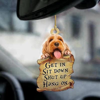 Cute Dog Ornament Lovely Acrylic Animal Car Hanger Car Decor Two Sided Ornament