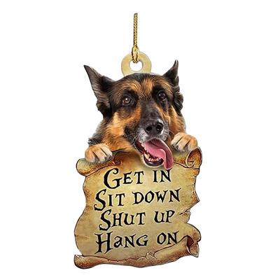 Cute Dog Ornament Lovely Acrylic Animal Car Hanger Car Decor Two Sided Ornament