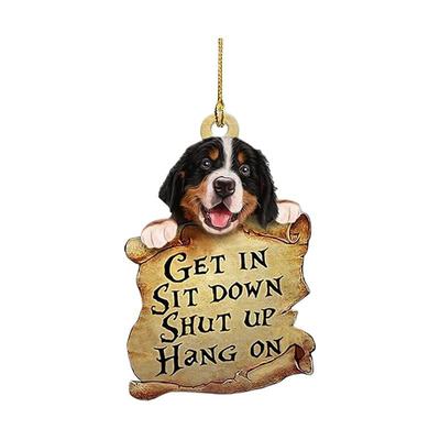 Cute Dog Ornament Lovely Acrylic Animal Car Hanger Car Decor Two Sided Ornament
