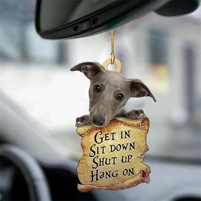 Cute Dog Ornament Lovely Acrylic Animal Car Hanger Car Decor Two Sided Ornament