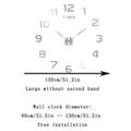 3D Creative Luminous Wall Clock Living Room Diy Wall Sticker Clock Mute Acrylic Clock