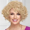 Meryl WhisperLite Wig Stylish Mid-Length Bob Wig with Face-Framing Layers Of Loose Barrel Curls / Multi-tonal Shades of Blonde Silver Brown and Red