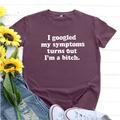 funny saying tees women i googled my symptoms printed casual short sleeve t-shirts tops (a-dark green, l)