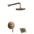 Vintage Concealed Shower Faucet Combo Set 8 Shower Head, Shower System Mixer Rough In Valve Rainfall High Pressure Head with Drain, Wall Monted Tub and Shower Trim Kit Bathroom Bath