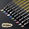 10 Vibrant Colors Metallic Markers - Perfect for Rock Painting DIY Photo Albums Scrapbook Crafts and More!