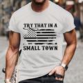 Graphic Prints Try That In A Small Town Black White Navy Blue T shirt Tee Graphic Tee Men's Graphic Cotton Blend Shirt Classic Casual Shirt Short Sleeve Comfortable Tee Outdoor Street Summer Fashion