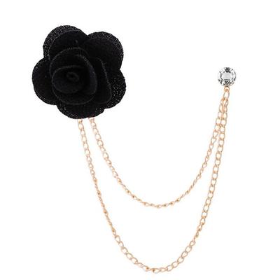 Men's Crystal Brooches Link / Chain Creative Flower Vertical / Gold bar Fashion Basic Classic Trendy Rock Brooch Jewelry Camel Assorted Color Black For Wedding Party Engagement Promise Festival