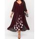 Women's Plus Size Curve Work Dress Floral V Neck Ruched 3/4 Length Sleeve Spring Summer Work Elegant Midi Dress Layered Formal Vacation Dress