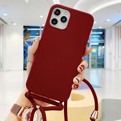 Colorful Silicone Lanyard Case for iPhone 16e 16 15 Pro Max Plus 14 13 12 11 Pro Max Mini X XR XS Max 8 7 Plus – Soft Touch, Full Body Protective, Crossbody Strap Father's Day Gifts