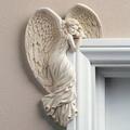 Door Frame Angel Decor Statues Ornaments with Heart-Shaped Wings Sculpture Angel in Your Corner Resin Wall Sculpture Crafts for Home Living Room Bedroom Decoration