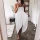 Women's Casual Dress Summer Dress Plain Dress Long Dress Maxi Dress Split Date Bohemia Boho Spaghetti Strap Sleeveless Black White Blue Color