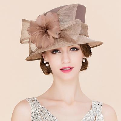 Vintage Style Elegant Luxurious Organza Hats with Bowknot / Feathers / Fur / Flower 1PC Kentucky Derby / Horse Race / Ladies Day Headpiece dress to impress 2025