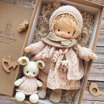Cotton Body Waldorf Doll Doll Artist Handmade Mini Dress Up Doll Diy for Christmas Gifts