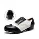 Men's Tap Shoes Performance Training Stage Clogging Shoes Oxford Thick Heel Black And White Black Red