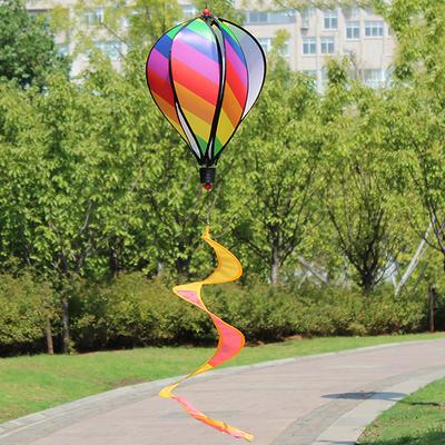 Rainbow Hot Air Balloon Wind Strip Sequin Solid Color Windmill Cross-border Rotating Colorful Wind Spinner Outdoor Garden Decor