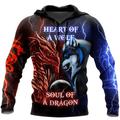 Halloween Mens Graphic Hoodie Pullover Sweatshirt Blue Hooded Wolf Dragon Prints Daily Sports 3D Basic Streetwear Designer Spring Fall Clothing Birthday Heart Of Soul Printed