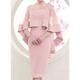 Sheath / Column Mother of the Bride Dress Elegant Square Neck Knee Length Satin Tulle 3/4 Length Sleeve with Appliques 2024