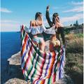 Mexican Table Flag National Style Beach Blanket Beach Towel Mexican Style Blanket Picnic Blanket Handmade Striped Blanket