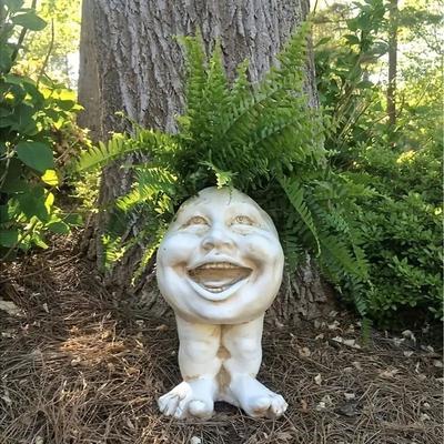 Face Planters, Muggle Head Planter Face Flower Pot Resin Garden Sculpture For Indoor Outdoor Plants, Unique Garden Pot Patio Decor