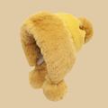 Thicken Bomber Hats New Style Women Fur Ball Plus Velvet Warm Hood Outdoor Winter Cold-Proof Fashion Cute Woolen Cap