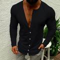 Men's Shirt T shirt Tee Long Sleeve Shirt Button Down Collar Casual Long Sleeve Button-Down Clothing Apparel Fashion Lightweight Muscle Big and Tall