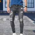 Men's Jeans Tapered pants Trousers Distressed Jeans Ripped Jeans Pocket Ripped Comfort Daily Going out Streetwear Classic Black Blue Stretchy