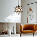 LED Pendant Lights Brass/Black Moravian Starseed Glass Pendant Light Fixture, 11