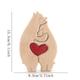 Wooden Bears Family, Wooden Bear Puzzle, Wooden Sculpture Bear Figurine Decorative Cute Animal Family Wooden Statue Desktop Ornament Home Office Decoration for Family, Mom, Dad, House Keepsake Gifts