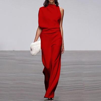 Jumpsuits Prom Dresses Minimalist Dress Wedding Guest Party Wear Floor Length Sleeveless One Shoulder Stretch Fabric with Sleek Pure Color 2025