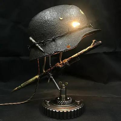 Table Lamp Desk Lamp Military Helmet Home Decor Loft Style Decoration Steampunk Vintage Style