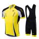 Fastcute Men's Unisex Cycling Jersey with Bib Shorts Short Sleeve Mountain Bike MTB Road Bike Cycling Yellow Light Green Red Fashion Bike Jersey Bib Tights Clothing Suit Breathable Quick Dry Back
