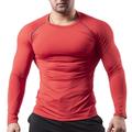 Men's Gym Shirt Fitness Shirt Long Sleeve Shirt Crew Neck Long Sleeve Sports Outdoor Vacation Going out Casual Daily Quick dry Breathable Soft Plain Black / White Black Activewear Fashion Sport