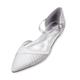 Women's Wedding Shoes Bridal Bridesmaid Shoes Party Evening Wedding Flats Black White Silver Ankle Strap Ribbon Tie Flat Heel Pointed Toe Satin Comfort D'Orsay Shoes Valentines Gifts