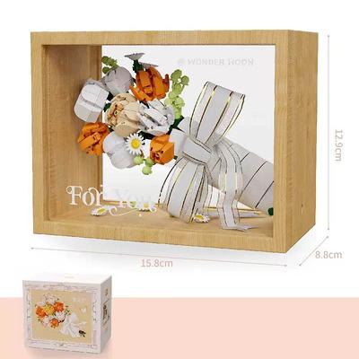 Women's Day Gifts lnlaid Building Blocks Light Flower Carriage Ornaments Building Toys Gift BoxValentine's Day Women's Day Mother's Day Gifts for Girls Mother's Day Gifts for MoM