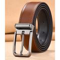 Men's Dress Belt Leather Belt Ratchet Belt Casual Belt Black 1# Black 2# Cowhide Stylish Casual Gentleman Plain Daily Wear Going out Weekend