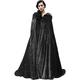 Unisex Black Velvet Adult Cape Full Length Hooded Robe Halloween Cloak Halloween Carnival Witch Cape