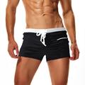 Men's Swimwear Swim Trunks Boxer Swim Shorts Lace up with Mesh lining Solid Colored Tropical Quick Dry Holiday Swimming Pool Sporty Basic Slim Light Blue Black